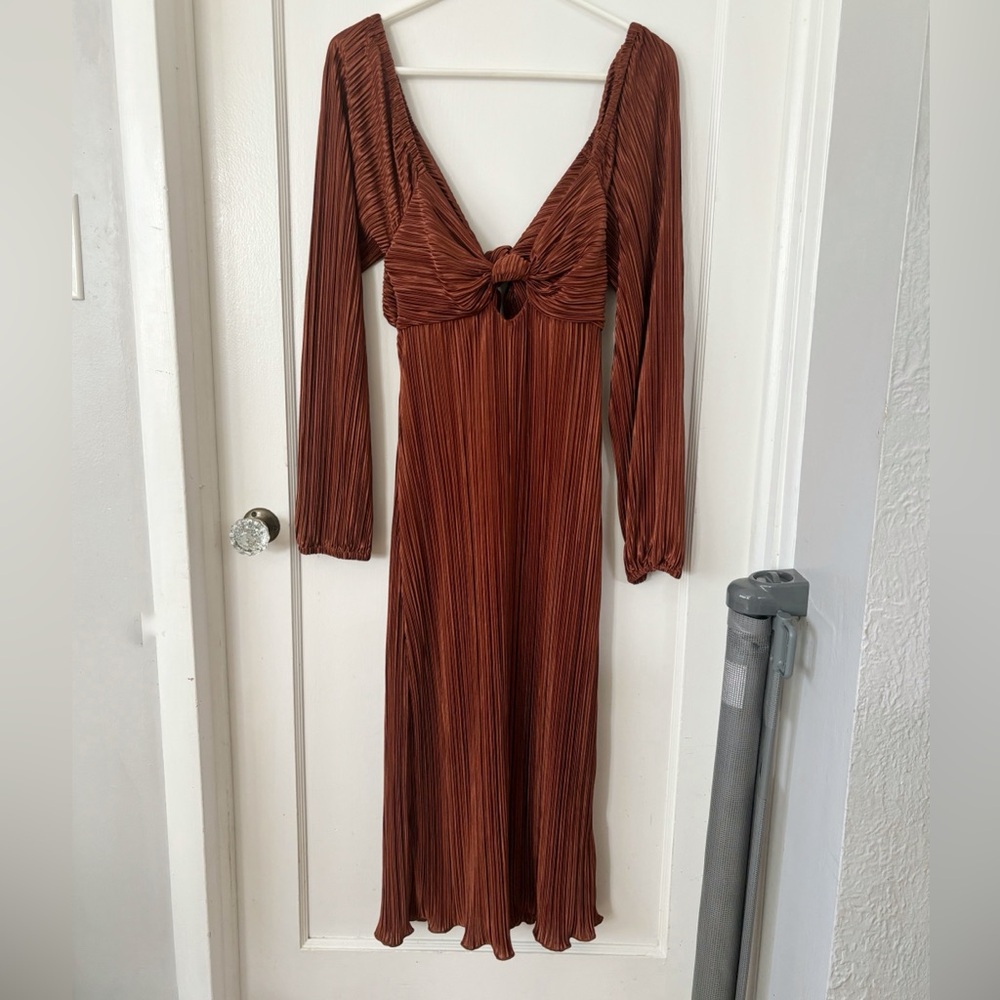 Baltic Born Terracotta Pleated Skirt